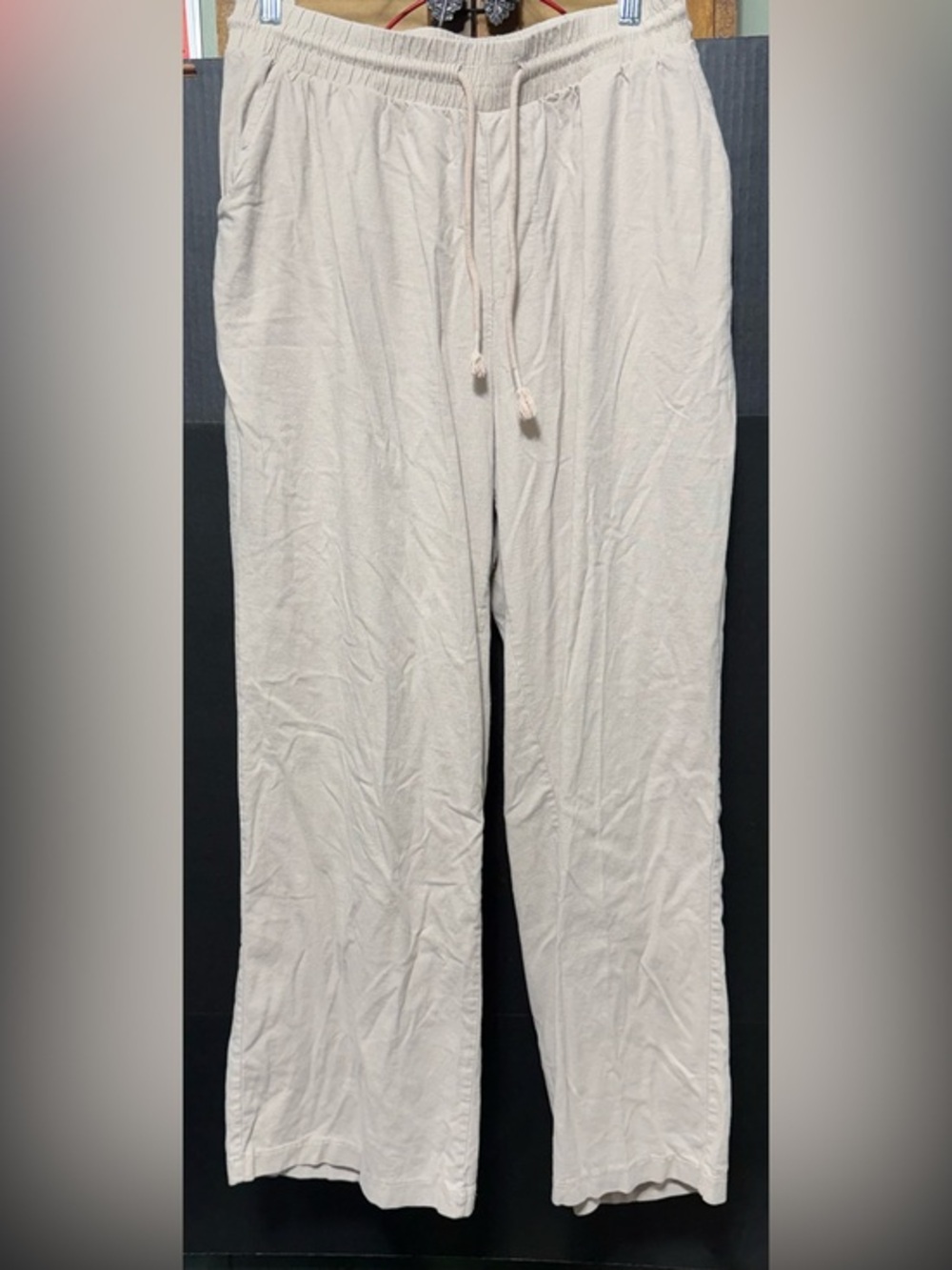 🪁Torrid Beige Pull-On Wide Leg Stretch Linen High-Rise Pants